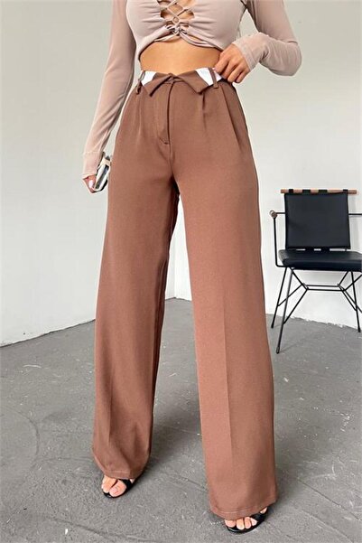 Dipmoda maro pentru femei pantaloni palazzo DPQNS036