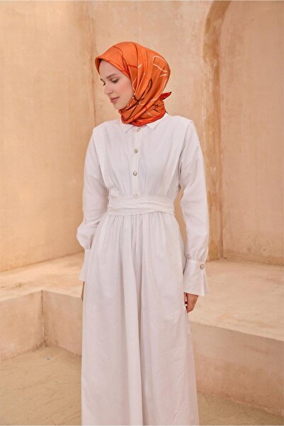 Belli Шовковий шарф з твілу - 4113-81 Помаранчевий