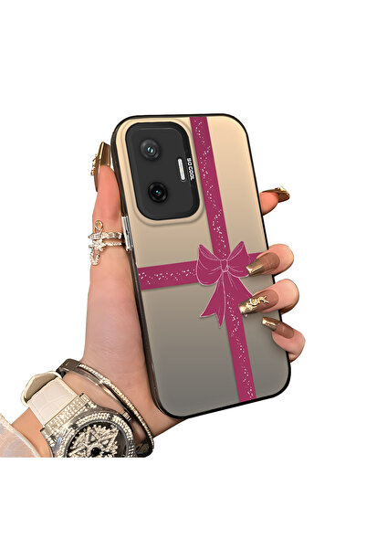 ucuc حافظة حماية للعدسات من السيليكون الصلب أكريليك متوافقة مع Poco F7 منقوش