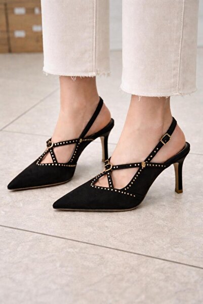 TRENDYSHOSE 2701 حذاء بكعب رفيع حذاء نسائي بكعب مزخرف