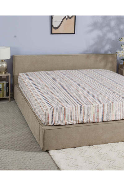 REDTAG Multicoloured Printed King Size Fitted Sheet