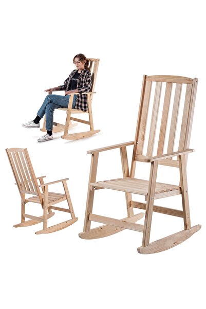 KADAX Balansoar de grădină din lemn, balansoar de terasă pentru sufragerie, c...