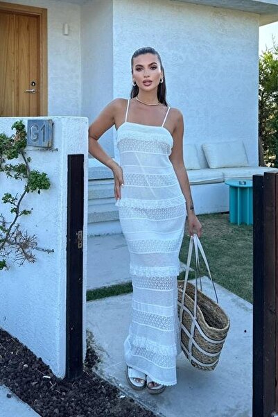 Hiccup JANES Δαντέλα Φόρεμα μάξι με τετράγωνο λαιμόκοψη που εφαρμόζει στο σώμα