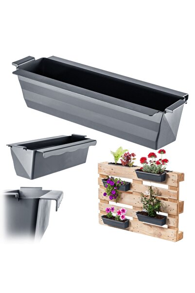 KADAX Ghiveci de flori pentru europaleți, cutie 40 cm, ghiveci de flori, 6 buc.