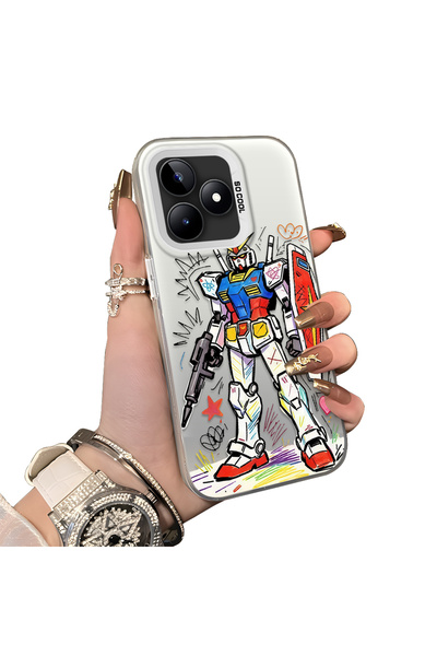 ucuc Realme Note 50 Compatible Hard Acrylic Back Silicone Edge Lens Protectio...