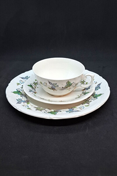 Vigo İspanyol Royal China Antika Porselen 3 Parça Kahve/Çay Fincanı 180 ml