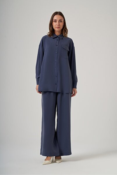 Nuss 1063 Basic Pants Suit with Single Pocket Detail