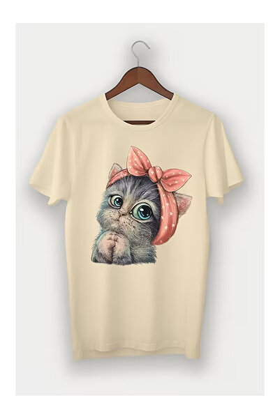 ZEMLİYA Unisex "Cute Cat" Printed T-Shirt -Modern Style