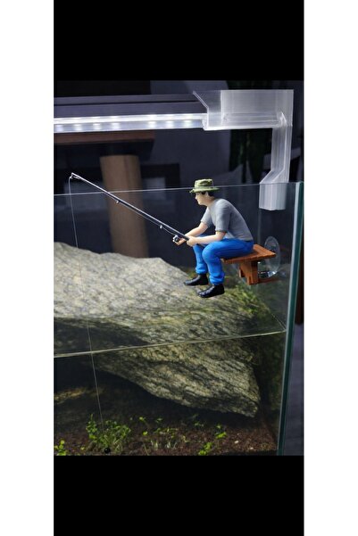 Store Balıkçı Adam Akvaryum Dekoru Vantuzlu Model