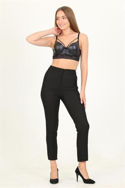 Dipmoda بنطلون مكتبي نسائي أسود عالي الخصر للموسم الجديد DPQNS029