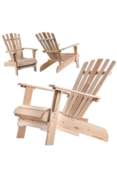 KADAX Șezlong din lemn, scaun de plajă de grădină, terasă, confortabil, rezis...