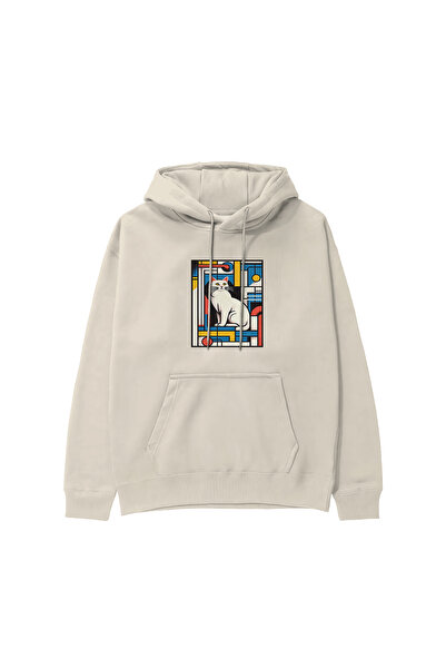 The Lucid Lab Bauhaus Cat Hoodie - Cream