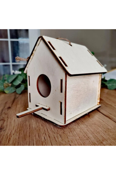 OEM Wooden birdhouse, with string, 14x10x14cm