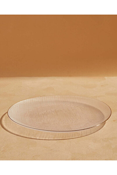 REDTAG Clear Glass Dinner Plate with Gold Rim