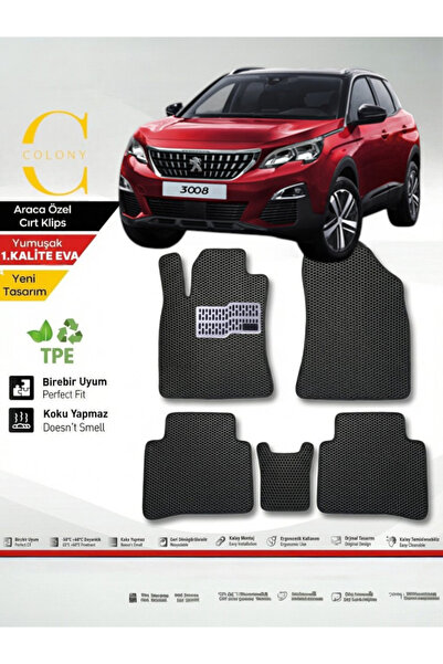 COLONY Peugeot 3008 (2016-2024) Hücreli Premium 1.Kalite Eva Paspas Seti Pasp...