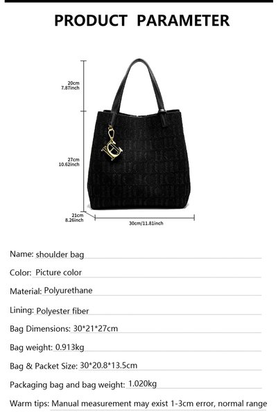 Carolina Herrera CHCH New Vintage-Style Large Capacity Printed Tote Bag Handbag