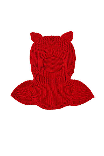 MiniKids Red kitty ear hood