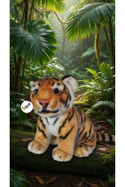 TOPROCKSTORE Sevimli Yırtıcı Vahşi Leopar Kaplan Peluş Oyuncak Gerçekçi Camgö...