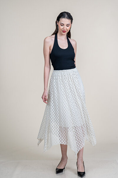 MissVina Ασύμμετρη κοπή με ελαστική μέση Τούλι Φούστα 6881