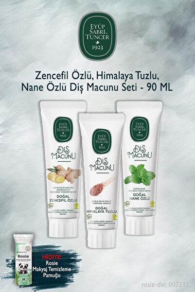 Eyüp Sabri Tuncer 3 Pieces of 90 ml Ginger, Himalaya, Mint Toothpaste, Rosie