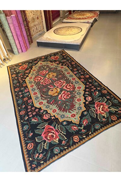 DOGANLAR ANTIQ El Dokuma 02 Green Sandık'ta Saklı 1940 Moldova Yün Kilim