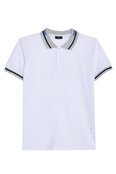 Tudors Ανδρικό μπλουζάκι εφαρμοστό Slim Fit 100% Βαμβάκι Plain με Πικέ λαιμόκ...