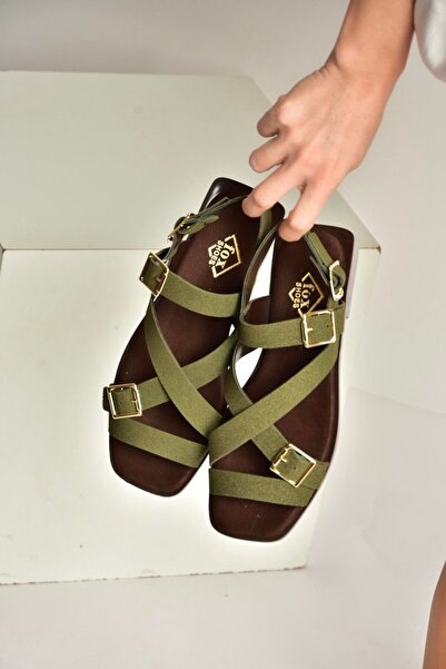 Fox Shoes I458702602 Zeleno Antilop Sa detaljem kopče Žene Sandale