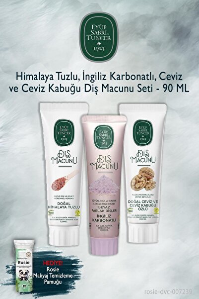 Eyüp Sabri Tuncer X3 90 ml Himalaya, Carbonate, Walnut Toothpaste, Rosie