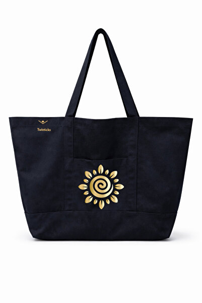 TWINTICKS Kanvas Altın Güneş Printed Sports & Yoga Bag Si – Large Volume, Dur...