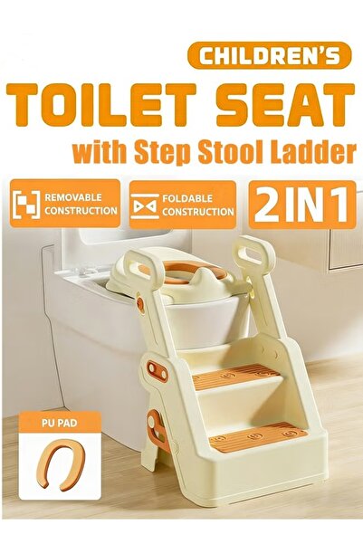 Generic مقعد مرحاض للأطفال الصغار 2 في 1 مع كرسي متدرج، مقعد تدريب على استخدا...