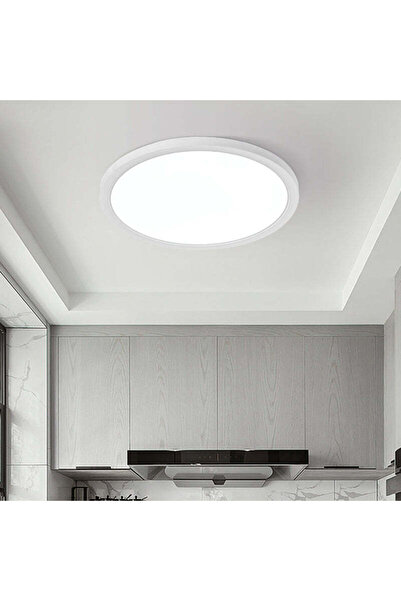 RFAN Lampă de tavan LED, rotundă, subțire, 24W, 3 tipuri de lumină, albă