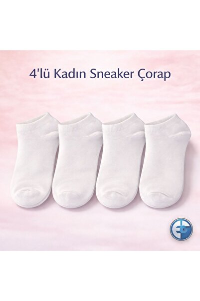 Lina 4-Piece Women's Sneakers Socks Set White