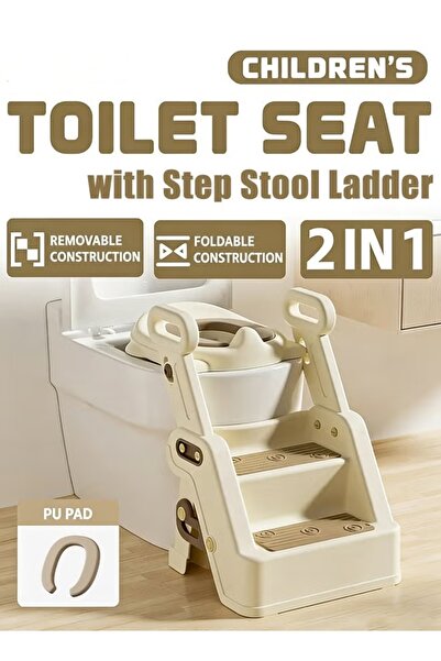 Generic مقعد مرحاض للأطفال الصغار 2 في 1 مع كرسي متدرج، مقعد تدريب على استخدا...
