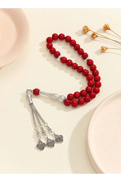 Generic 10cm Porcelain Glass Obsidian Red Seabed Rosary Bracelet Classical Ta...