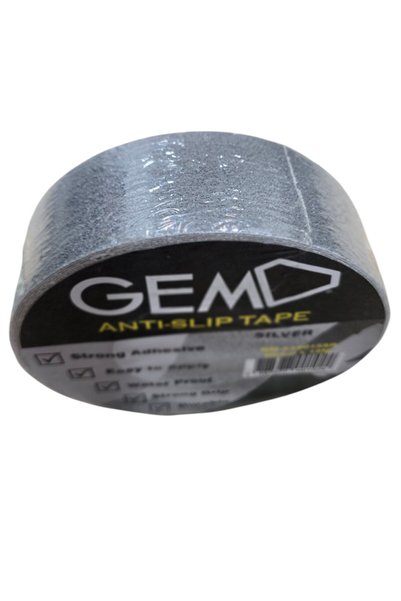 GEM Anti-Slip Tape 50mm x 15m Silver Strong Adhesive Durable Grip