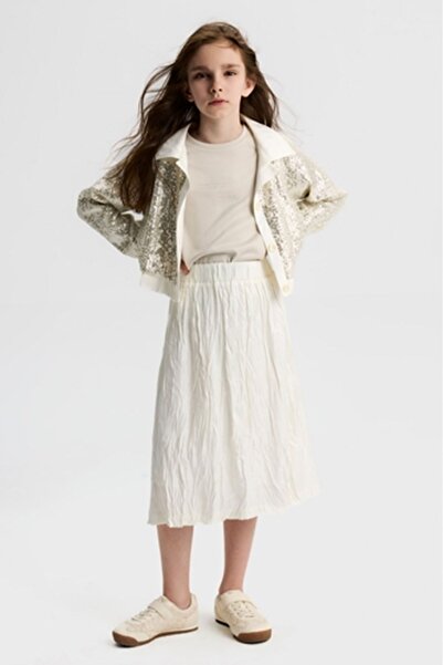 nk kids 51308 Glitter Skirt 8/14 Cream