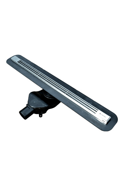 CELESTA Rigolă de duș tip ploaie 750 mm neagră, sifon dublu 45 l/min