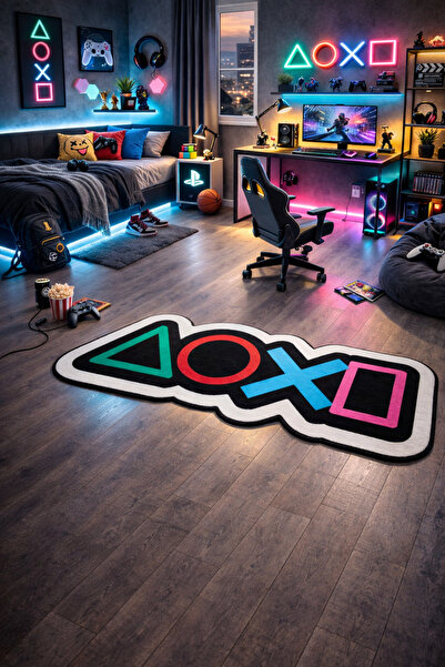 RUGRUMBA talpă antialunecare Cameră pentru tineri cu tematică Playstation Xbo...