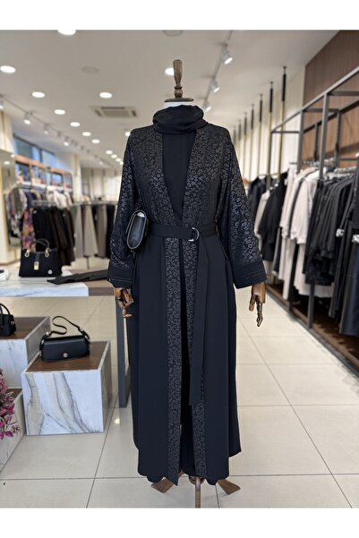 Zühre Bağlama Detaylı Jakarlı Siyah Giy Çık 0007
