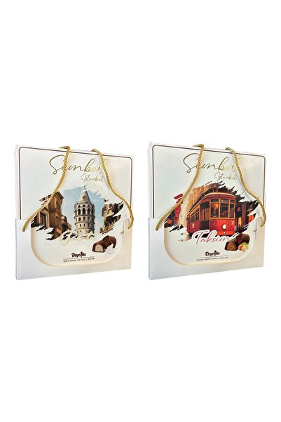 Beyoğlu Sembol Galata ve Taksim Hediyelik Çikolata 300 gr 2 li Karma Paket