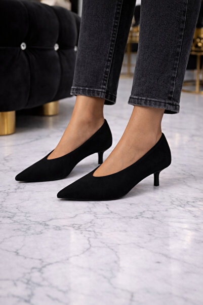 Giydim Gidiyor Μονακό Σουέτ Στιλέτο Μαύρο