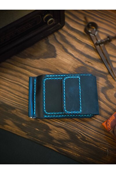 MY Leather Magneto Handmade Genuine Leather Magnet Money Clip Card Holder