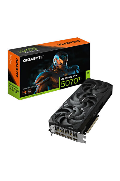 Gigabyte GV-N507TWF3--16GD, RTX5070TI, WINDFORCE -, 16Gb, GDDR7, 256BIT, 3 Fa...