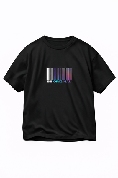 VODEXA Tricou oversize BE ORIGINAL Imprimat 100% bumbac Croială confortabilă