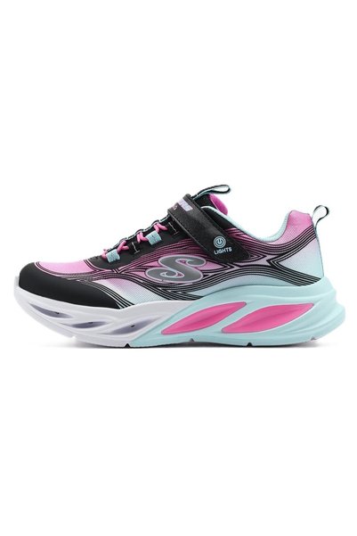 SKECHERS Cosmic Low Kids Sneaker Lastik Bağcıklı Cırtlı Işıklı Günlük Çocuk S...