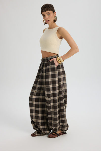MAI STUDIOS CO. Jolene Plaid Pack Brown Shalwar Pants