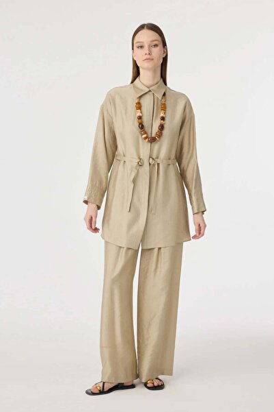 Zühre Bağlama Detaylı Vizon Tunik Takım 1829