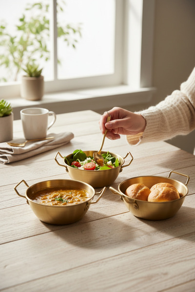 Akayev Stainless Steel 3-Piece Mini Sauce Bowl Set 10-12-14 cm