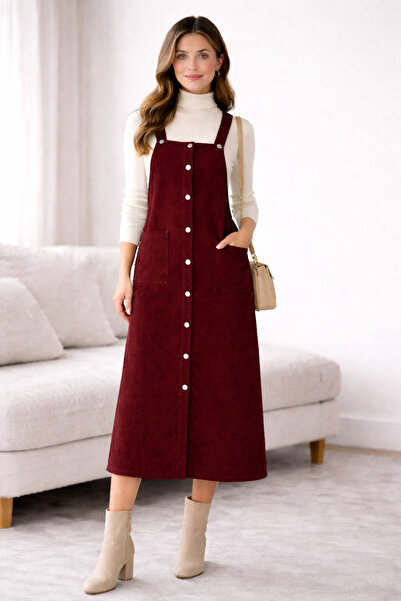 Bohemicas Bohem Tarz Fitilli Kadife Salaş Mevsimlik Jile Elbise