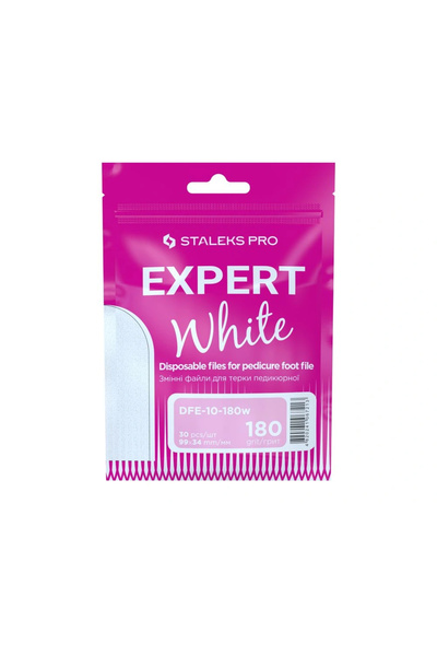 STALEKS EXPERT 10 Pedikür Törpü İçin Yedek Beyaz Törpüler, 180 Grit (30 Adet)